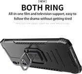 Mobigear Hoesje geschikt voor Realme 8 Telefoonhoesje Hardcase | Mobigear Armor Ring Backcover Shockproof met Ringhouder | Schokbestendig 8 Telefoonhoesje | Anti Shock Proof - Zwart