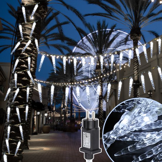 5m LED gordijn ledijspegels kerstversiering ijsregen transparante
