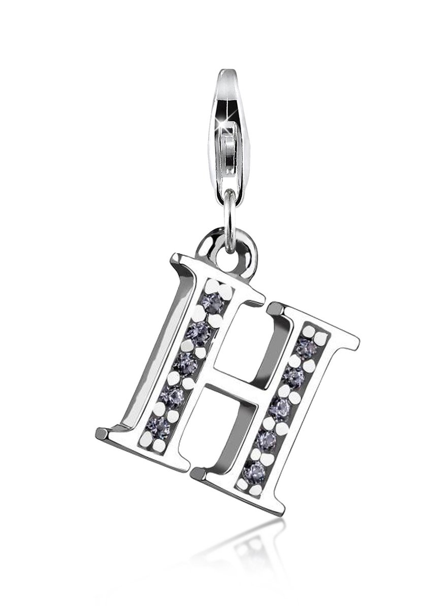 Nenalina - Bedel - Bedeltje Hanger Letter in 925 Sterling Zilver voor alle gangbare Charmdragers - Dames