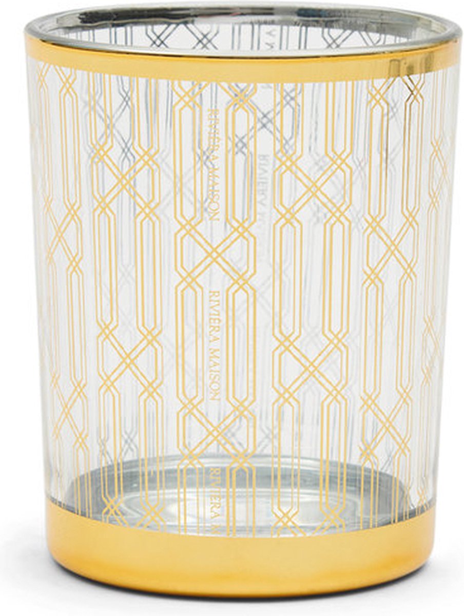 Riviera Maison Rivièra Maison RM Graphic Lines Votive gold set van 2 Goud