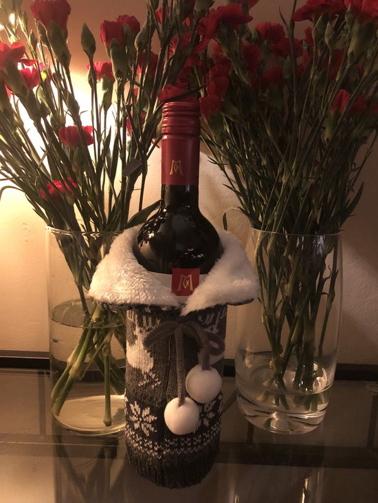 Wijnfles houder kerstdiner kerst decoratie kerst cadeau