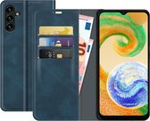 Samsung Galaxy A04s Bookcase hoesje - Just in Case - Effen Blauw - Kunstleer