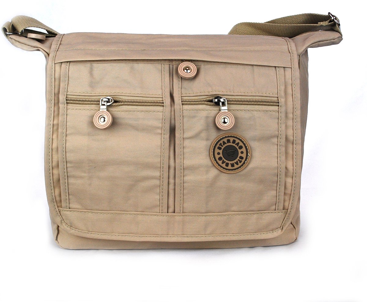 Starbag Reistas/Schoudertas- Dames-Heren - van Crinkle-nylon Unisex Khaki - (10057-30) - 30x10x20cm -