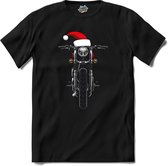 Kerst motor - T-Shirt - Heren - Zwart - Maat M