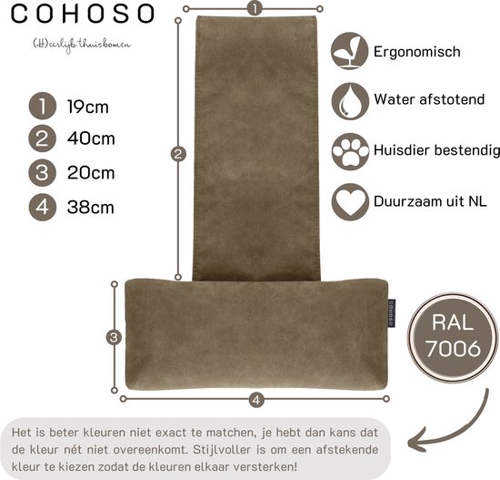 Cohoso® Handgemaakt Ergonomisch nekkussen - verstelbaar mét rits - Neksteunkussen - zetel - hoofdkussen - stoel - kussen - relaxstoel - nekrol - bureaustoel - hoofdsteun - fauteuil - sta op - neksteun - relax - ligstoel - Orthopedisch - Bruin