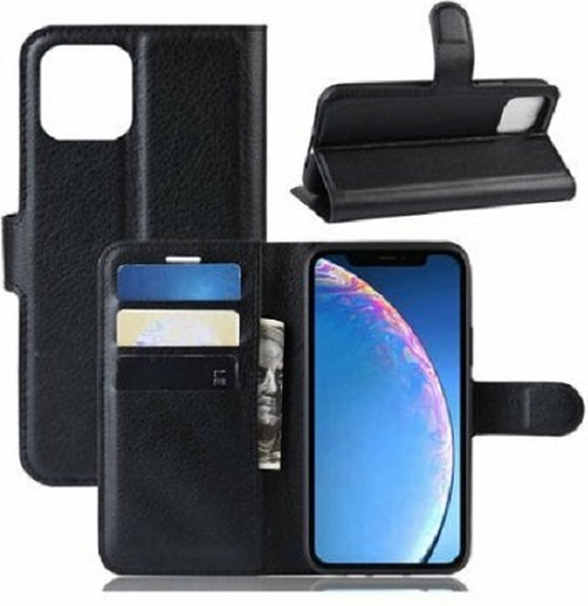 iPhone 11 Pro Max Hoesje Met Pasjeshouder Bookcase Zwart