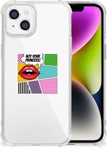 Telefoonhoesje  iPhone 14 Anti Shock Bumper Case met transparante rand Popart Princess