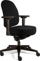 Therapod X Compact in wolvilt Fenice zwart - Bureaustoel lange mensen - Ergonomische bureaustoel rugklachten