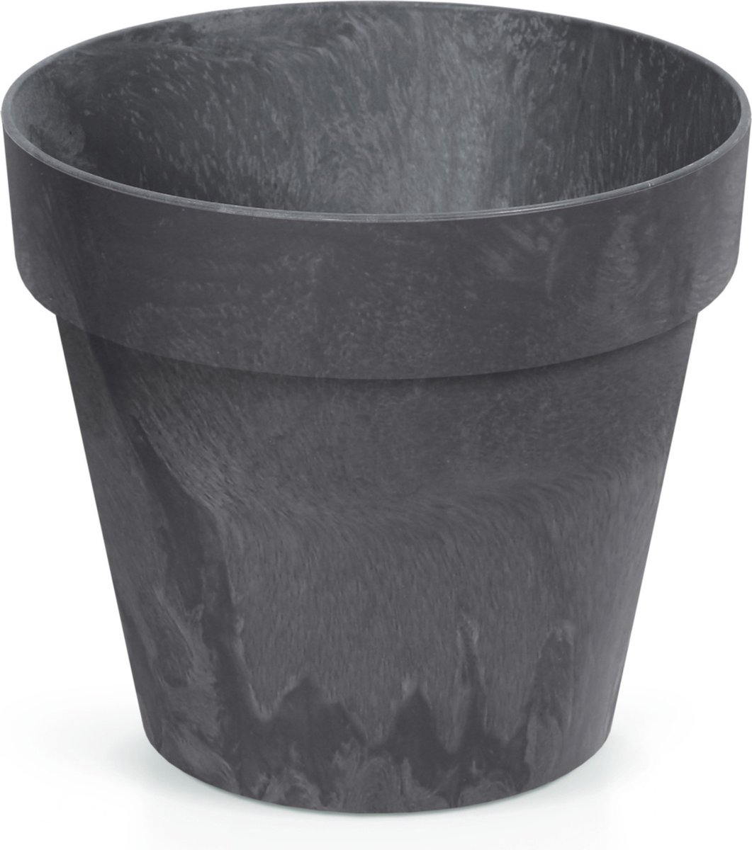 Prosperplast Bloempot/plantenpot - betonlook - antraciet - kunststof - Dia 17 cm - buiten/binnen