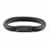 Bracelet homme corde noire - Bracelet corde bateau épaisseur 8mm - 20.5mm - Fermoir aimanté acier - Mauro Vinci Vicara Noir- avec boite cadeau