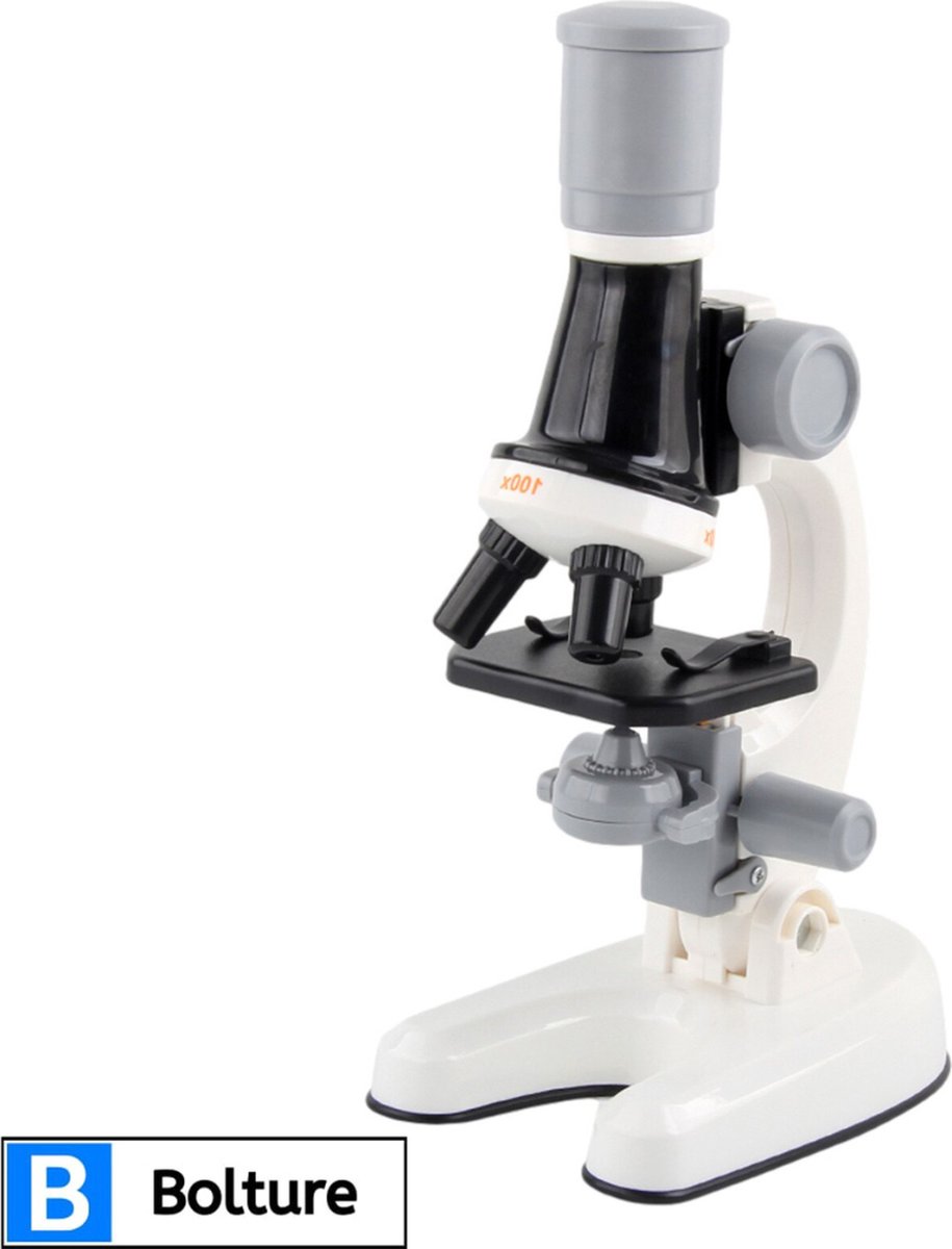 Bolture Microscoop voor Kinderen - Microscoop Digitaal - Kinder Microscoop - Junior - LED - 100X/400X/1200X - Wit