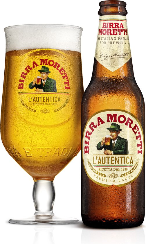 Birra Moretti Speciaal Bierglazen - 25cl - 6 stuks - Bierglazen op Voet |  bol