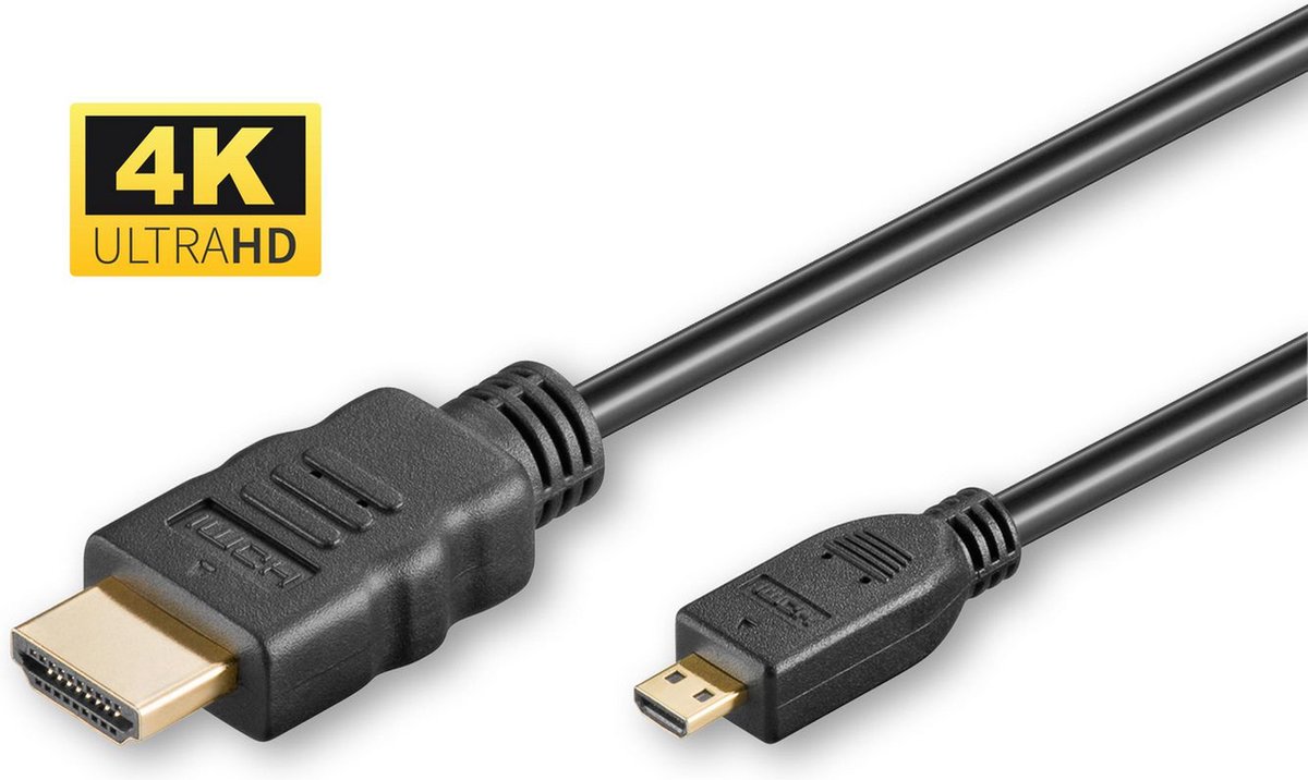 Microconnect HDM19191V2.0D HDMI kabel 1 m HDMI Type D (Micro) HDMI Type A (Standaard) Zwart