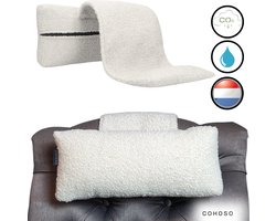 Cohoso® Nekkussen - Semmi Créme- Neksteunkussen zetel - Hoofdkussen - Sta op stoel - Relaxstoel nekrol - Bureaustoel hoofdsteun - Neksteun fauteuil - Auto - Ergonomisch - Handgemaakt in Nederland