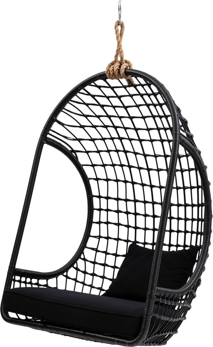 Riviera Maison Classic Outdoor Hanging Chair Bl - Outdoor Wicker, Aluminium, Katoen - 88.0x70.0x123.0 cm