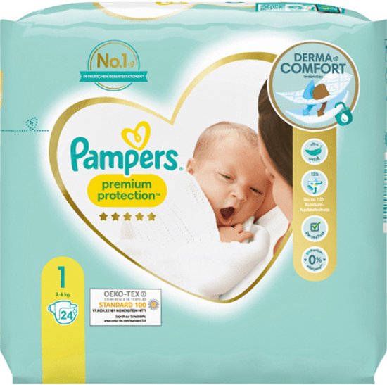 Pampers Premium Protection Taille 1 (2-5kg) - 24 Couches