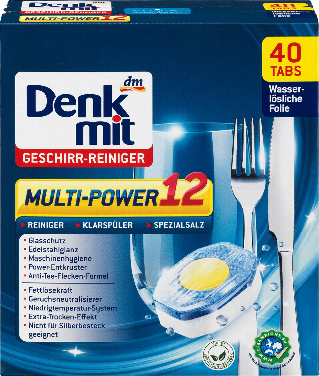 Denkmit Vaatwasmachinereiniger Multi-Power 12, 40 stuks