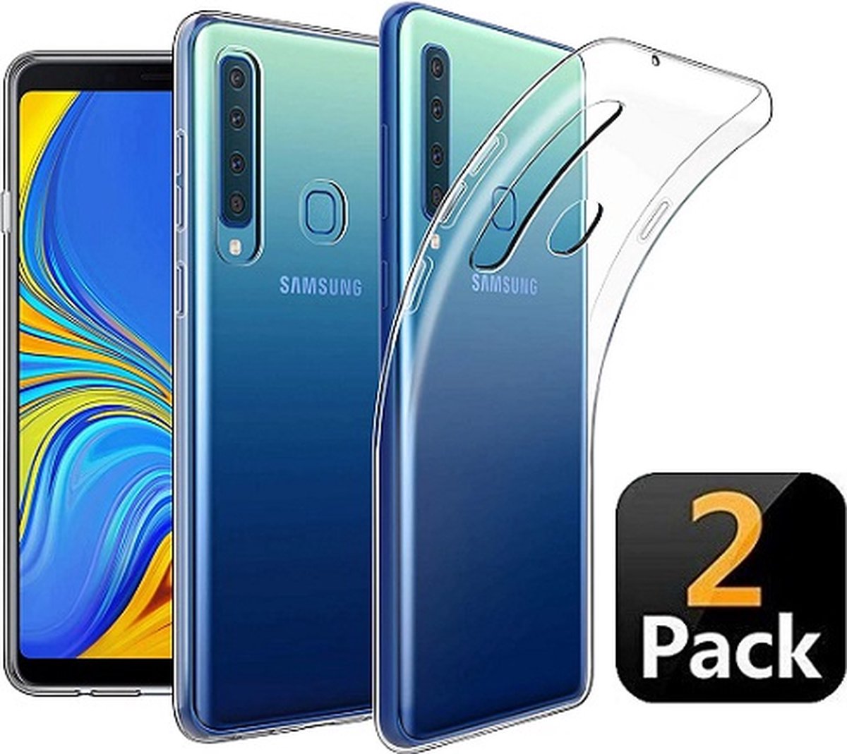 Samsung A9 2018 Hoesje TPU Siliconen Transparant 2x