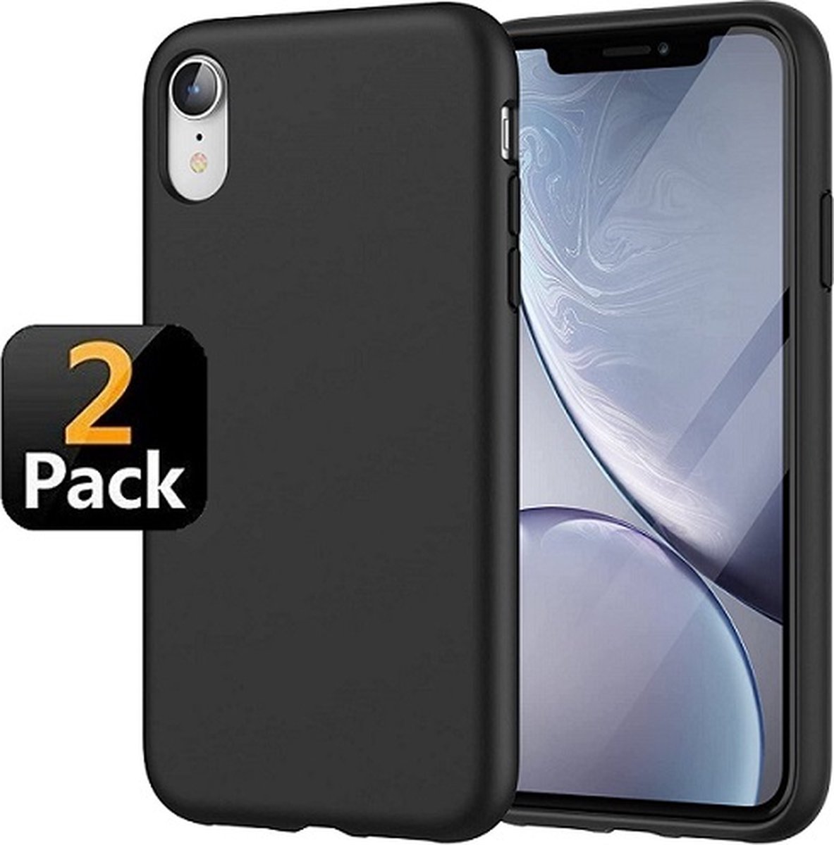 iPhone XR Hoesje TPU Siliconen Zwart 2x
