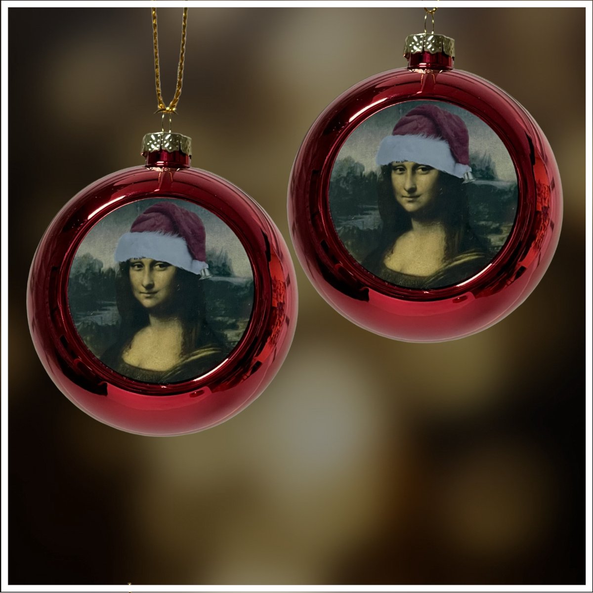 Geschenkwaardig - Kerstballen - Mona Lisa - Foute Kerstbal