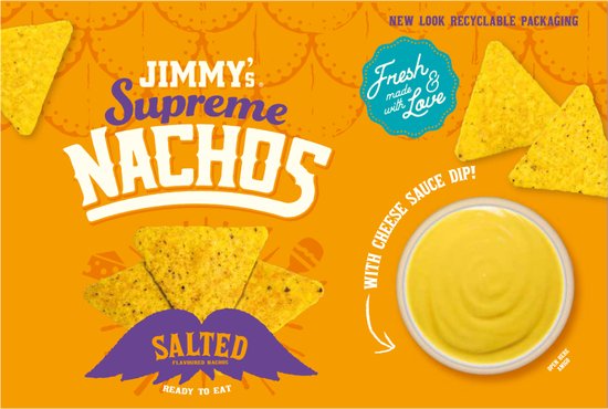 JIMMY's N2G -CHEESE DIP- 7x200g Salted nachos with cheese dip/sauce