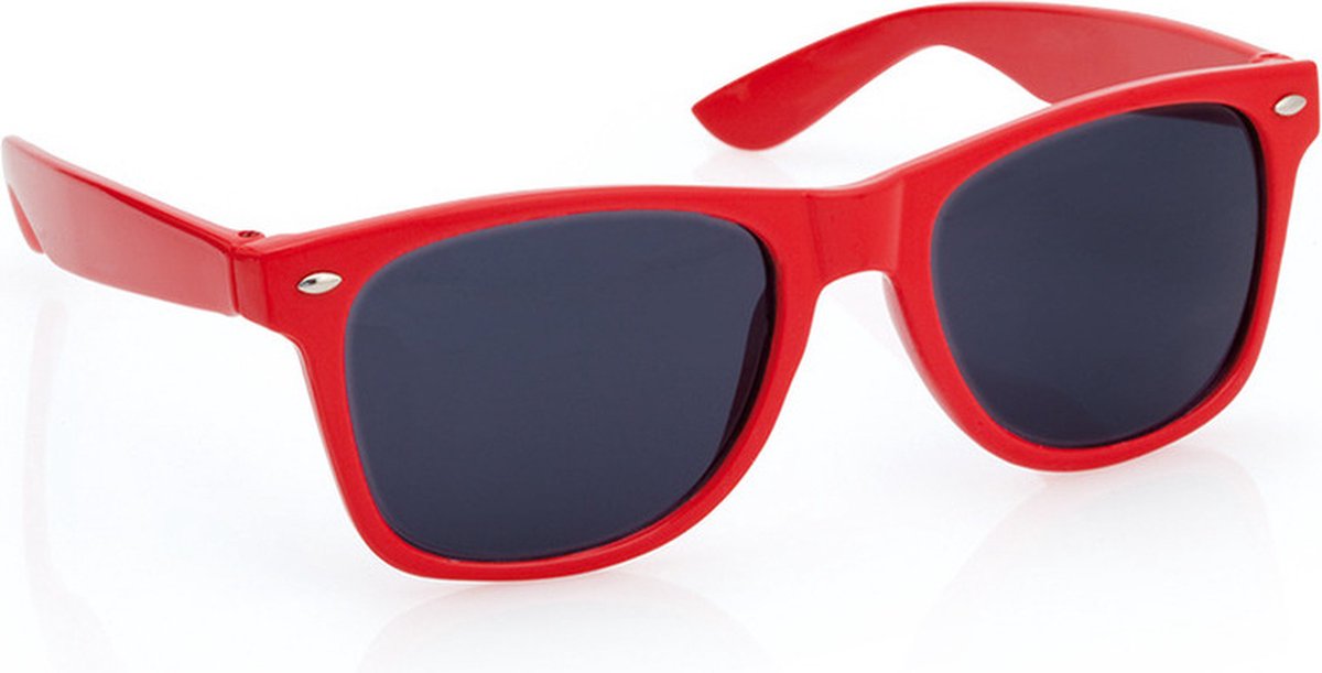 Hippe Party zonnebril - rood - plastic - UV400 - verkleedbril - carnaval/verkleed