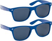 Hippe party - zonnebrillen - blauw - carnaval/verkleed - 2 stuks