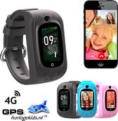 GPSHorlogeKids - GPS horloge kind - smartwatch kinderen - SMS - 4G videobellen - spatwaterdicht - SOS alarm - incl. SIM - TINY Zwart