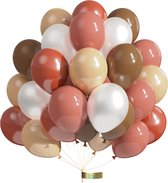 Luna Balunas 50 Pièces Boho Arc-En-Ciel Ballons à l'Hélium avec Ruban Décoration Embellissement Latex