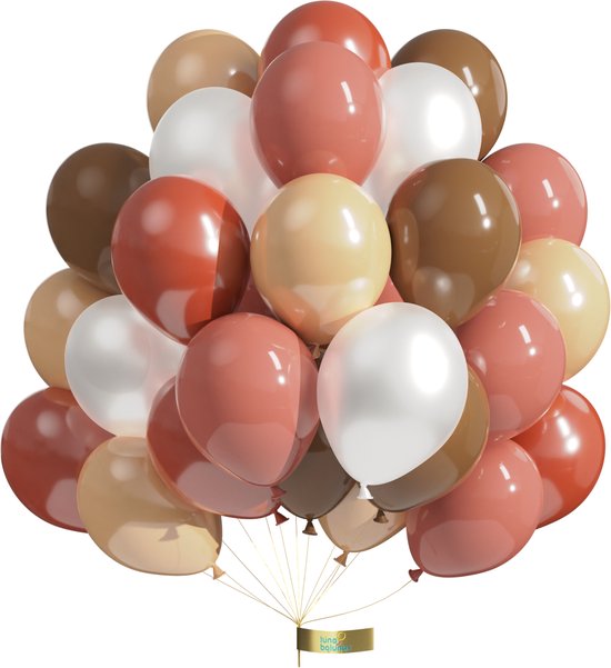 Luna Balunas 50 Stuks Latex Helium Ballonnen Decoratie Versiering Retro Bruin Wit Nude