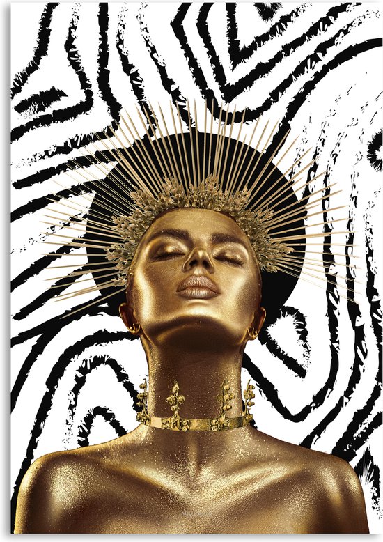 Melli Mello - Golden goddess - Wall art - 70x100cm - Plexiglas - Woonaccessoire - Wanddecoratie - Kunst - Art - Interieur - Schilderij - Poster