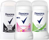 Rexona Motion Sense Deodorant Vrouw Stick - 3 x 40ml - Meest Geliefde Deodorants - Deodorant Vrouw Voordeelverpakking
