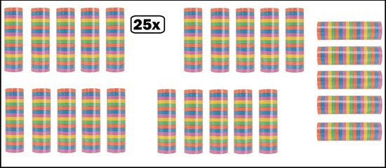 25x Papier rollen serpentines gekleurd - Carnaval festival optocht feest party serpentine