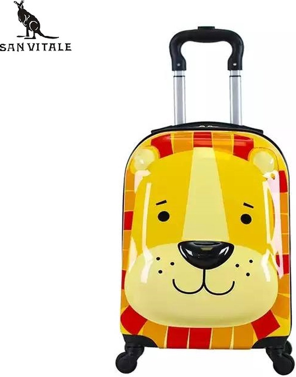 San Vitale® - Lichtgewicht reis koffer - Trolley - Handbagage - Leeuw - Geel