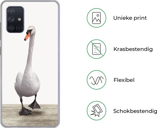 Coque Samsung Galaxy A51 - Enfants - Cygne - Garçons - Meiden - Enfant - Coque de téléphone en Siliconen