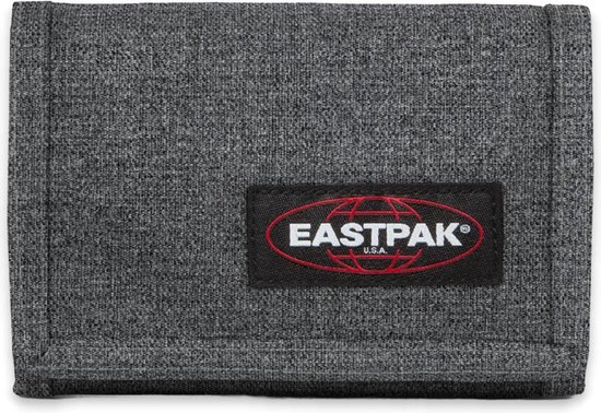 Portefeuille Eastpak gris avec logo noir.