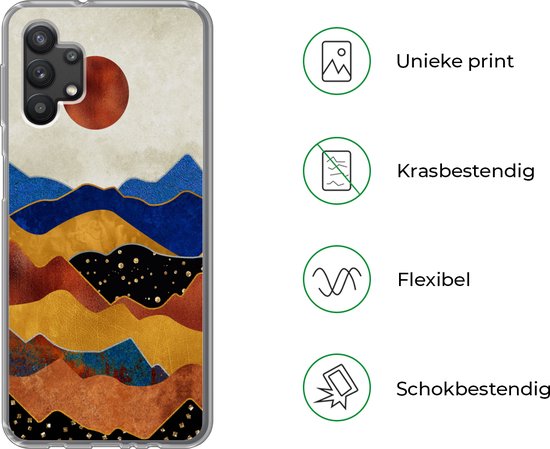 Coque Samsung Galaxy A32 5G - Or - Bronze - Blauw - Siliconen