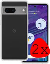 Hoes Geschikt voor Google Pixel 7 Hoesje Siliconen Back Cover Case - Hoesje Geschikt voor Google Pixel 7 Hoes Cover Hoesje - Transparant - 2 Stuks