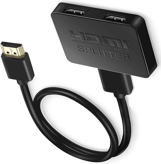 HDMI Splitter - HDMI naar 2x HDMI - HDMI splitter 1 in 2 uit - 4K Ultra HD - High Speed - HDMI Hub 2 Poorten