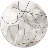 Melli Mello - Abstract Wave - Muurcirkel - Ø 70 - Wallcirkel - Wanddecoratie - Dibond - Woonaccessoire - Kunst - Schilderij