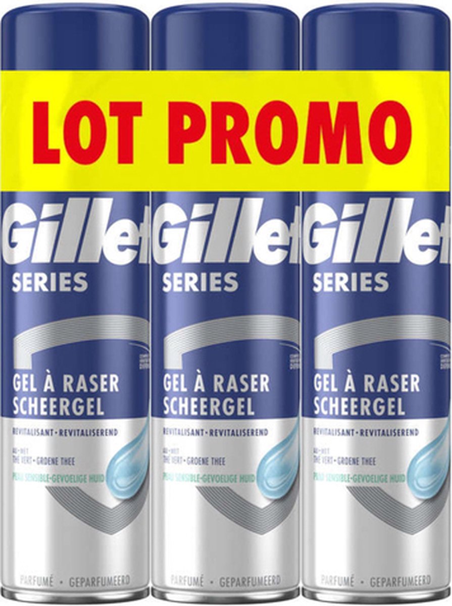 Gillette Series Shaving Gel Sensitive Skin - 3 x 200 ml