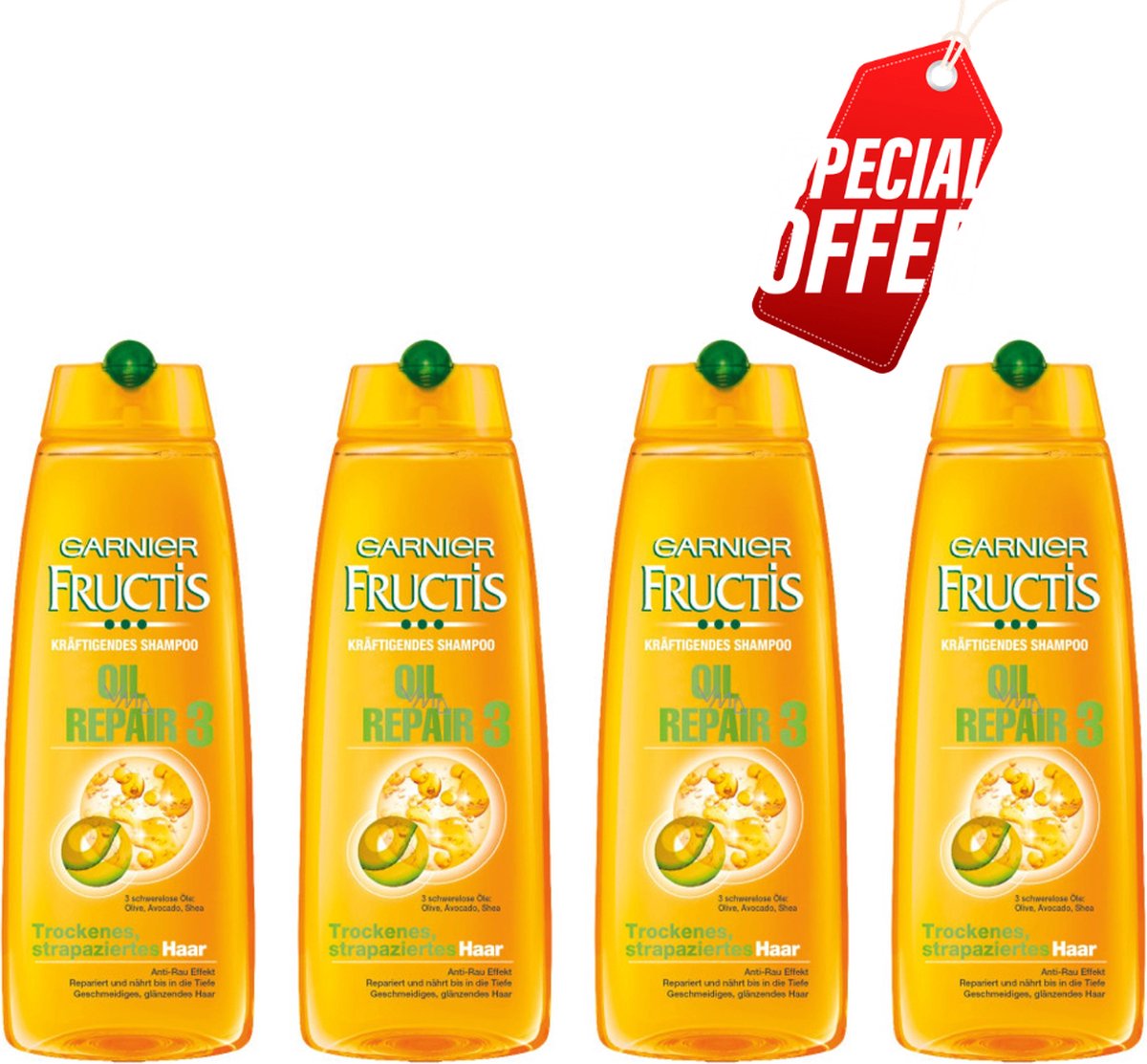 Garnier Fructis Oil Repair 3 Shampoo Bundel Voordeel - 4 x 250 ml
