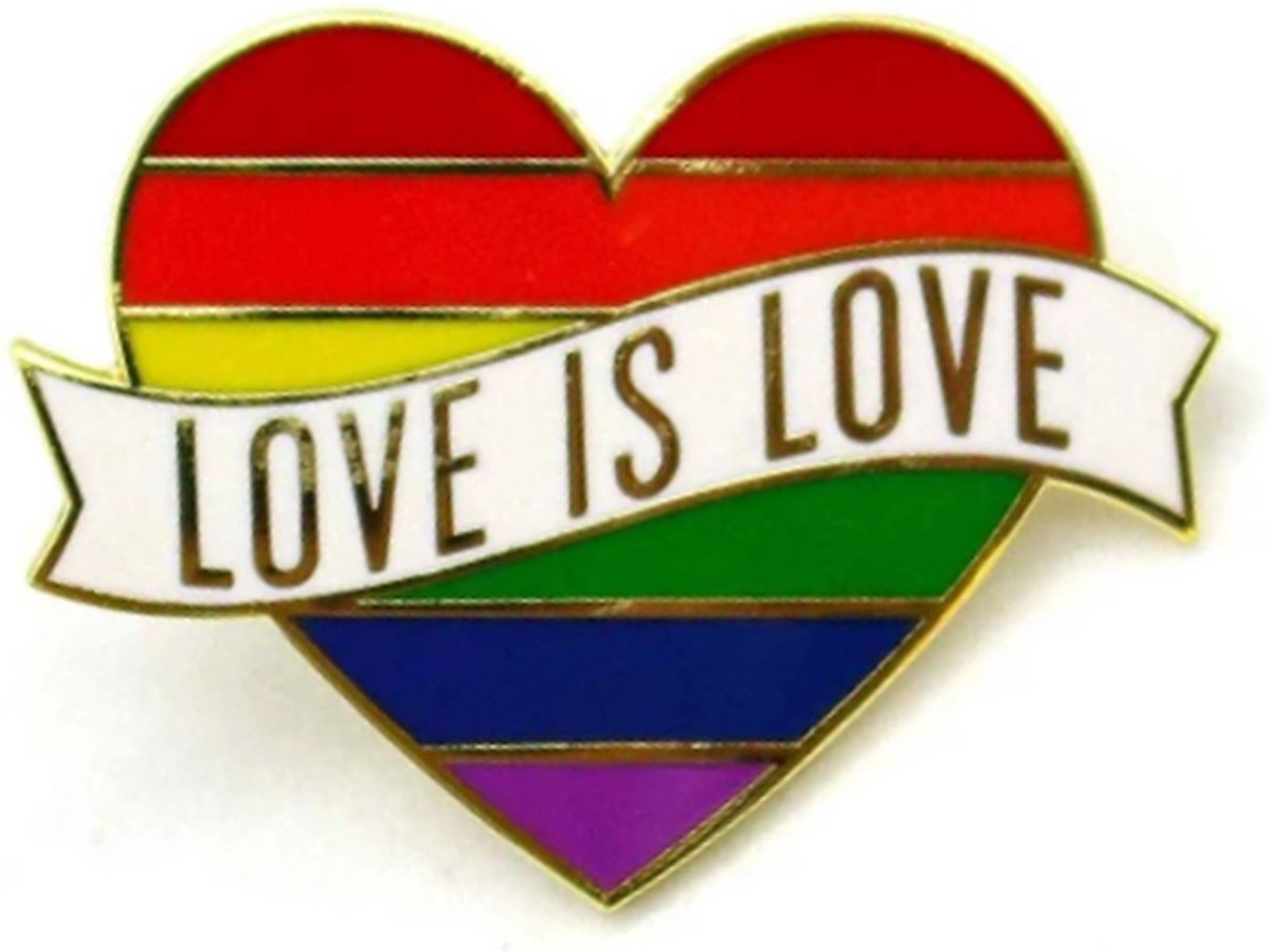 Pin ''love is love'' hartje, gaypride, LGBTQ, broche, kledingspeld
