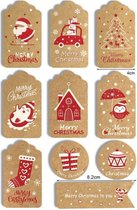 20x Cadeaulabels Kerst / Labels Kerstcadeau / Christmas / kerstlabels / Cadeau / Versiering / Naamkaartjes / Merry Christmas / Karton / Rood