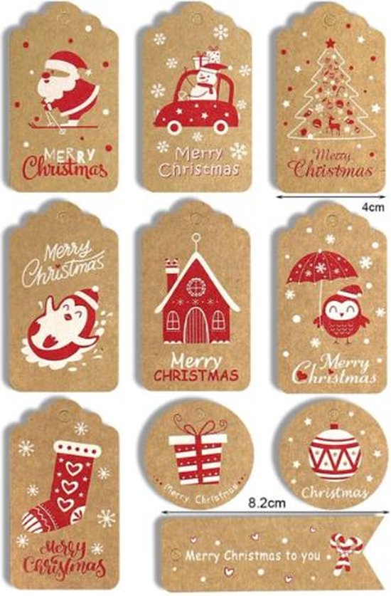 20x Cadeaulabels Kerst / Labels Kerstcadeau / Christmas / kerstlabels