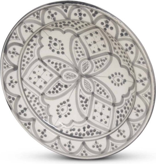 Assiette Marocaine Grijs Nakhil Ø 24 x 6,5cm