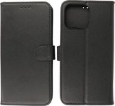 iPhone 14 Pro Max Hoesje - Echt Lederen Wallet Case Telefoonhoesje - Zwart