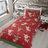 Kerst dekbedovertrek Rudolph & Friends - Eenpersoons