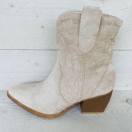Korte cowboylaars beige Maat 41
