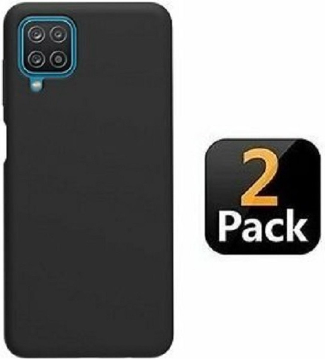 Samsung A12 Hoesje Siliconen TPU Zwart 2x